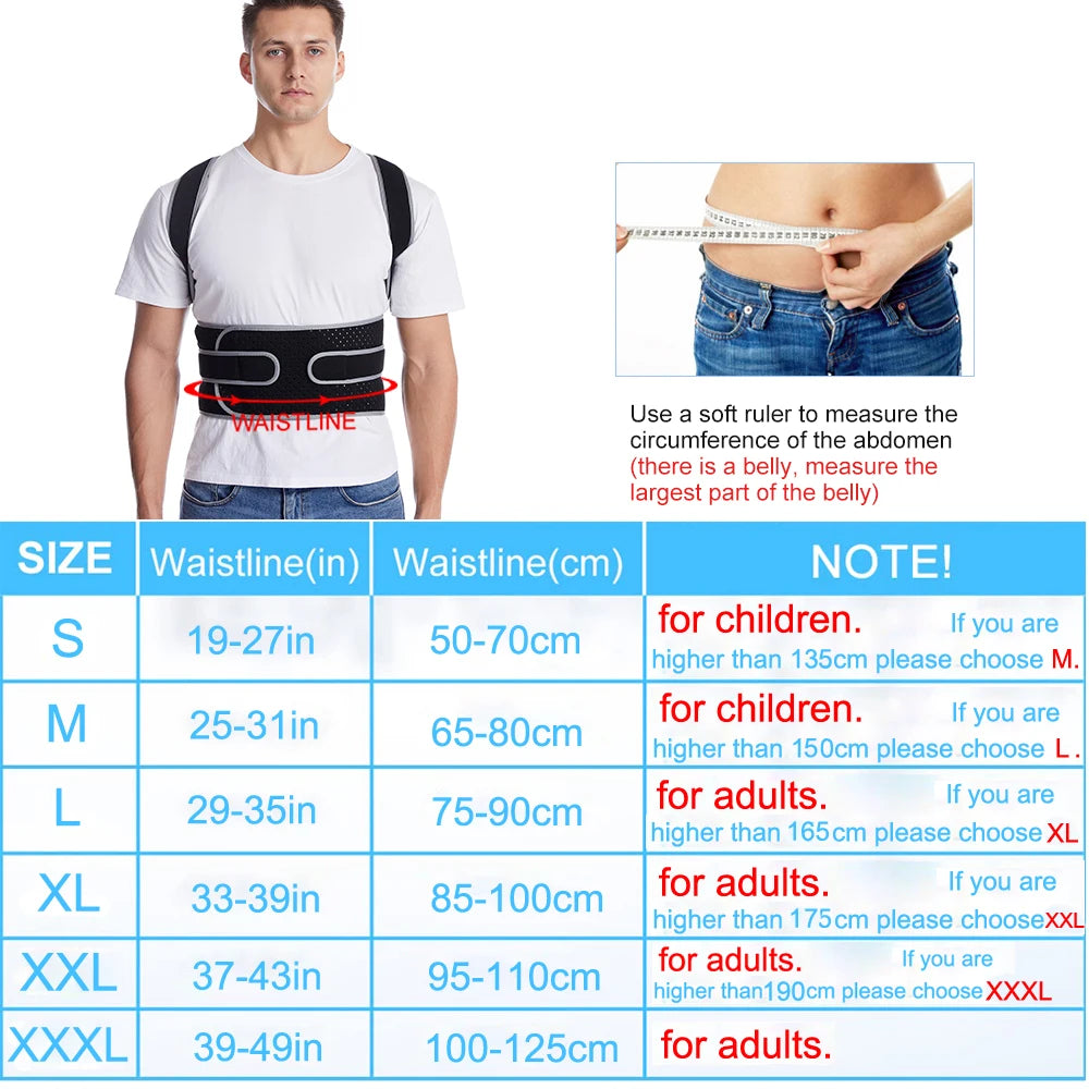 Posture Corrector for Men Women - Adjustable Back Brace for Upper&Lower Back Pain - Lumbar & Shoulder Support to Improve Posture (Copie)