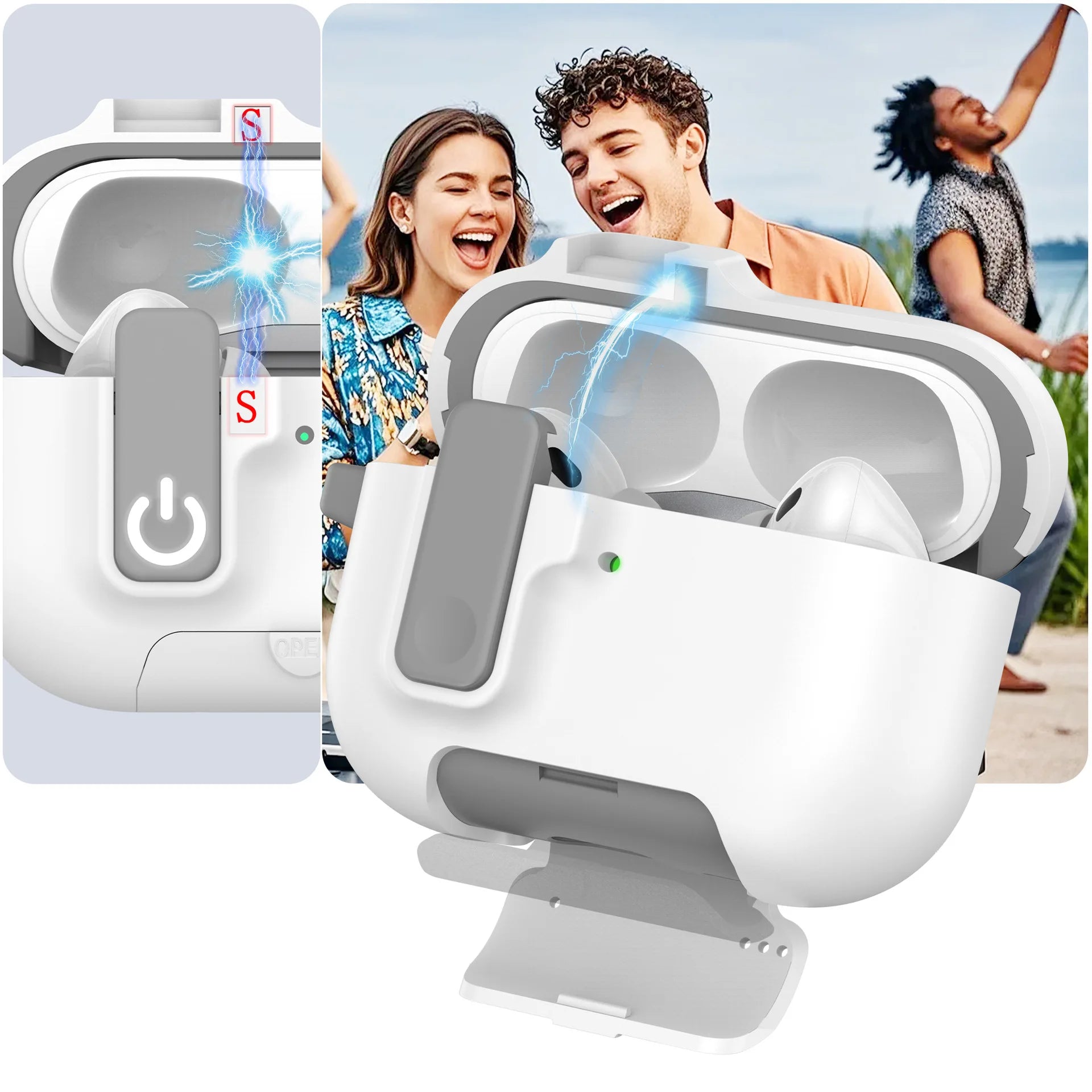 with Phone Holder For AirPods Pro 3 Case with Secure Lock Full Drop Shockproof Protective Cover with Keychain For AirPods Pro 3 (Copie)