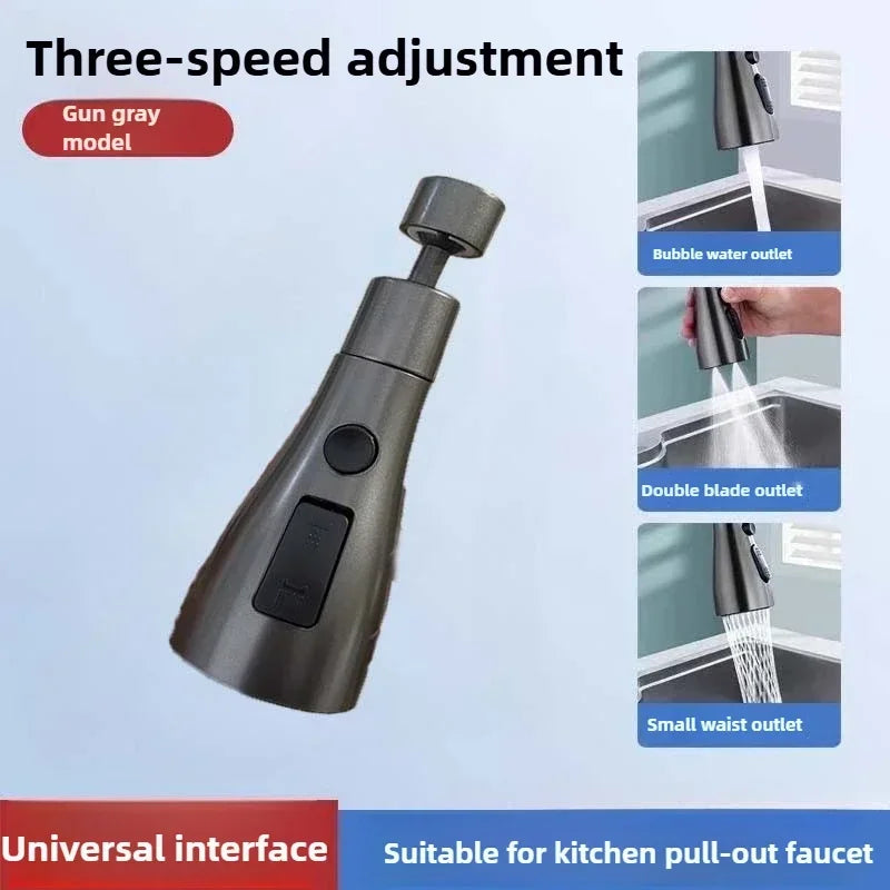 Universal 360° Rotation Kitchen Faucet Extender 3 In1 ABS Durable Water Saving Shower Spray Head Bathroom Basin Tap Replacement (Copie)