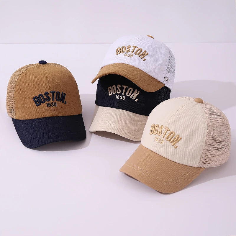 Baby Mesh Baseball Cap Kids Summer Sun Hat Letter Peaked Hats 1-3year Boys Girls Hollow Breathable Sunscreen Caps Children Visor (Copie)