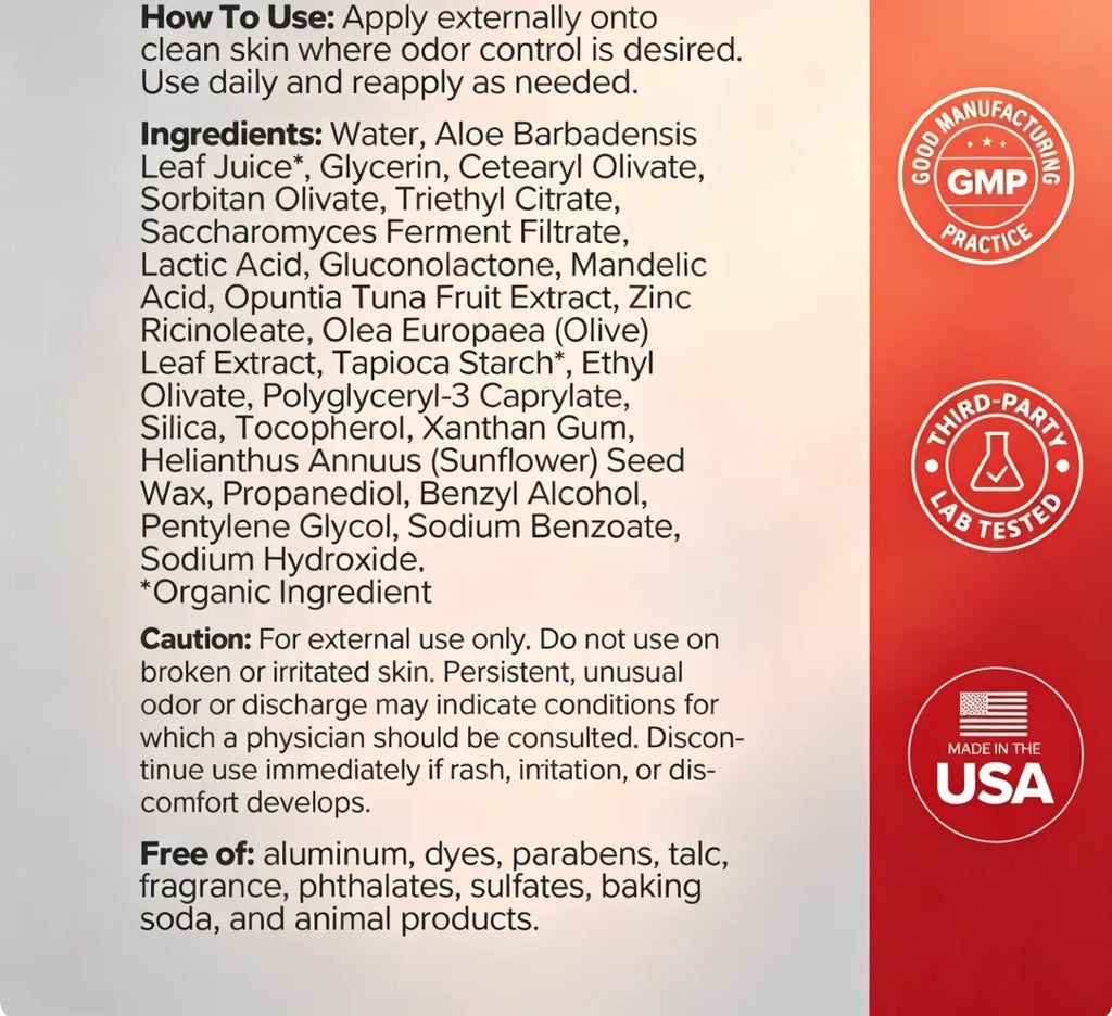 Dermatologist Tested Deodorant Cream - Hypoallergenic Non-Irritating Dries Clear Odor & Moisture Control Anti-Chafing Formula (Copie)