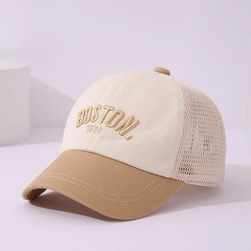 Baby Mesh Baseball Cap Kids Summer Sun Hat Letter Peaked Hats 1-3year Boys Girls Hollow Breathable Sunscreen Caps Children Visor (Copie)