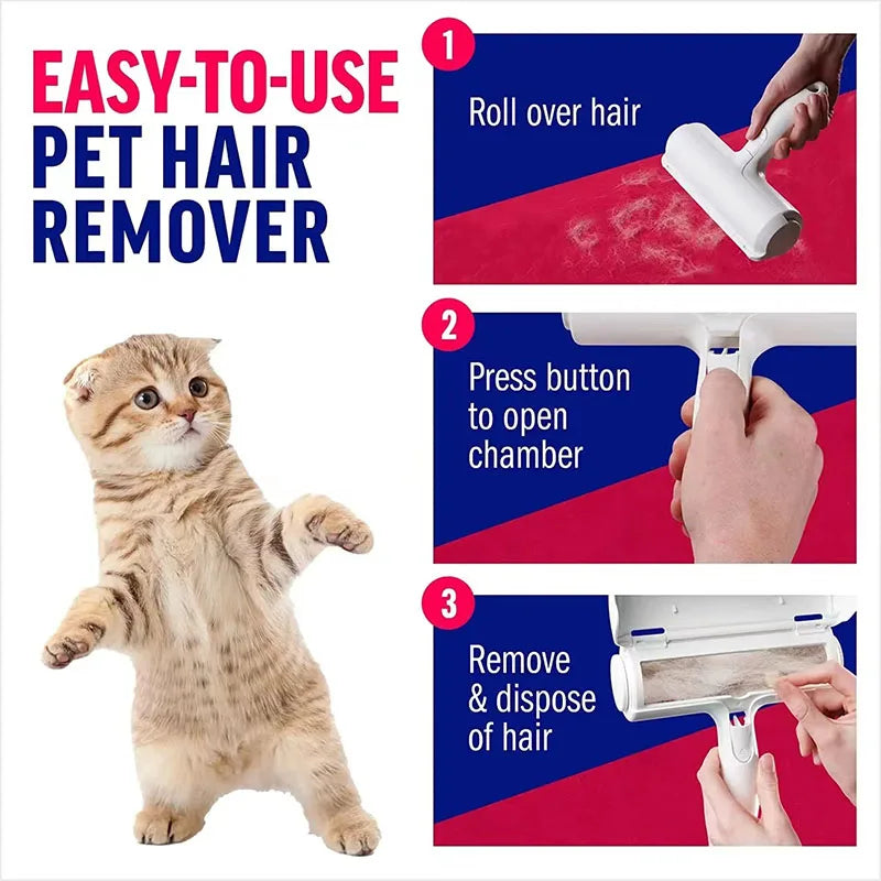 Pet Hair Remover Roller Removing Dog Cat Self Cleaning Lint Pet Hair Remover Pet Hair Remov Cleaning One Hand Operate (Copie)