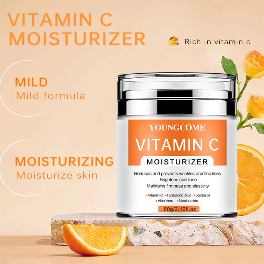 YOUNGCOME VitaminC Face Cream SkinCare Pigment Spots Freckles Remover Whitening Moisturizing Anit-Aging Beauty Health Cosmetics (Copie)